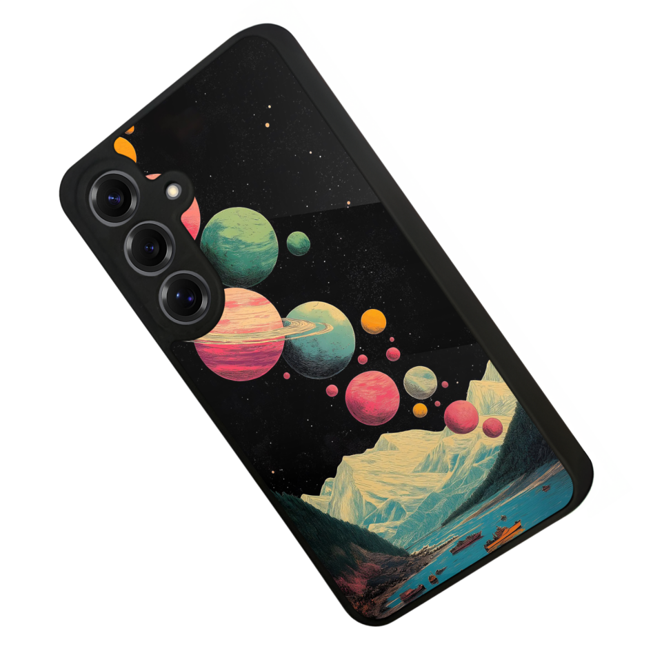 Samsung Galaxy S25 Uyumlu Uzay Tasarımlı Glossy Premium Kılıf