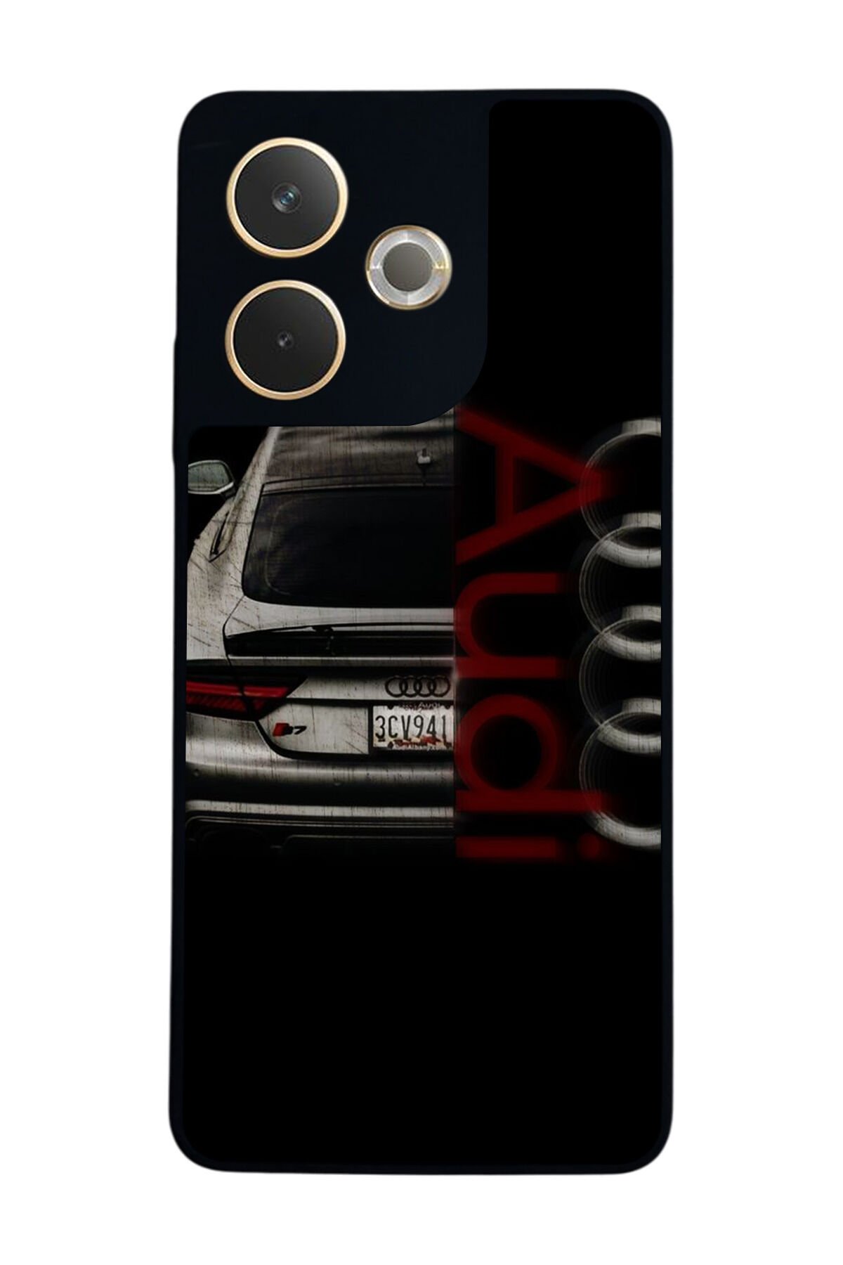 Oppo A5 Pro Uyumlu Audi Tasarımlı Glossy Premium Kılıf