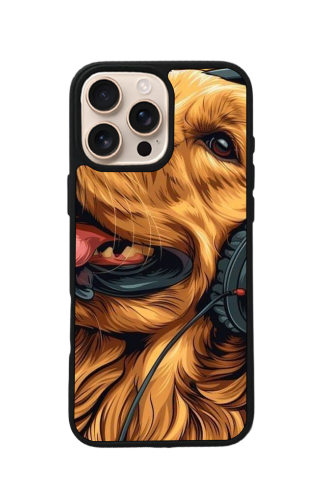 iPhone 16 Pro Uyumlu Golden Kopek Tasarımlı Glossy Premium Kılıf