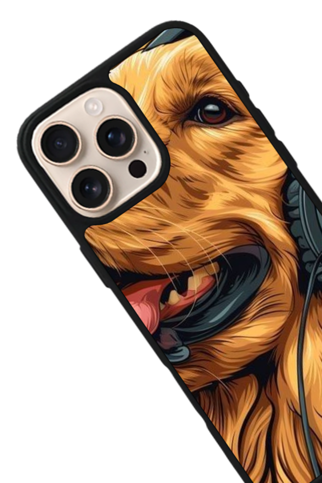iPhone 16 Pro Uyumlu Golden Kopek Tasarımlı Glossy Premium Kılıf