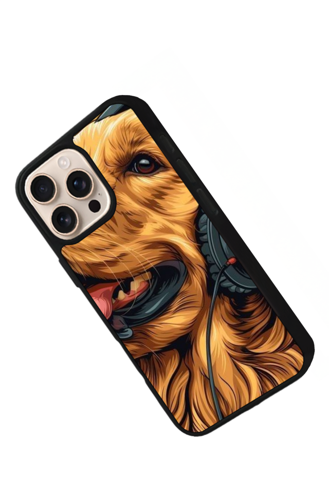 iPhone 16 Pro Uyumlu Golden Kopek Tasarımlı Glossy Premium Kılıf