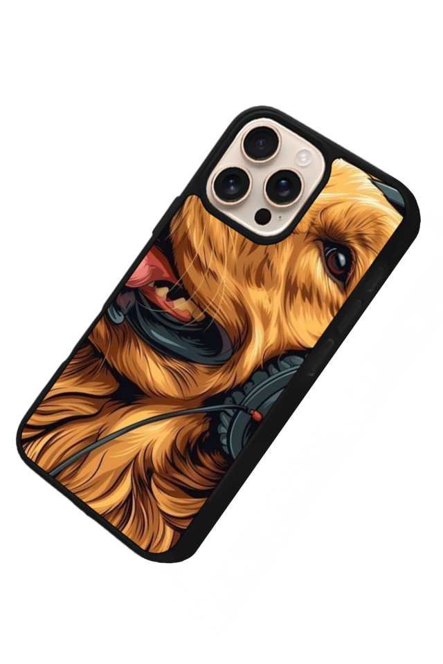 iPhone 16 Pro Uyumlu Golden Kopek Tasarımlı Glossy Premium Kılıf