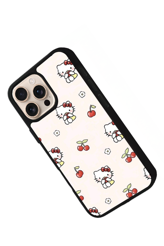iPhone 16 Pro Max Uyumlu HelloKitty Tasarımlı Glossy Premium Kılıf