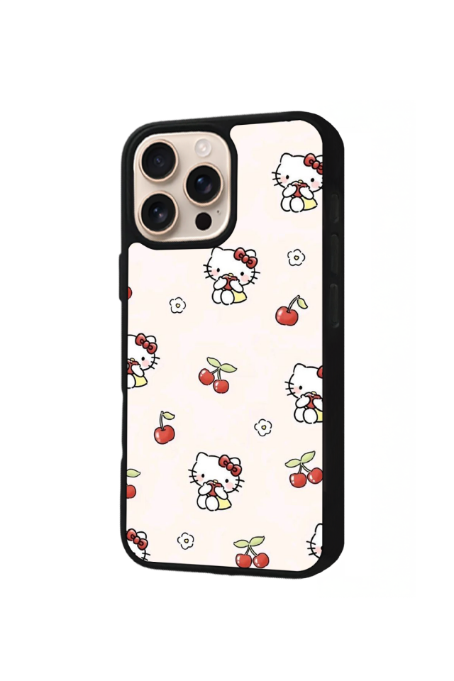 iPhone 16 Pro Max Uyumlu HelloKitty Tasarımlı Glossy Premium Kılıf