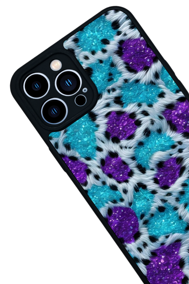 iPhone 13 Pro Max Uyumlu Hologram Leopar Tasarımlı Glossy Premium Kılıf