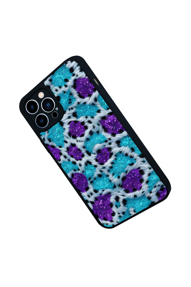 iPhone 13 Pro Max Uyumlu Hologram Leopar Tasarımlı Glossy Premium Kılıf