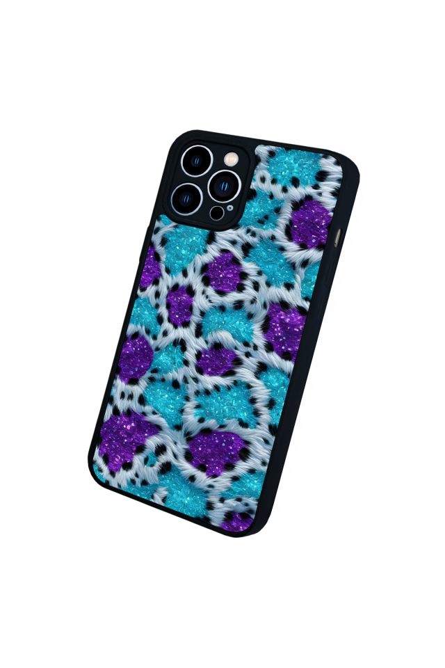 iPhone 13 Pro Max Uyumlu Hologram Leopar Tasarımlı Glossy Premium Kılıf