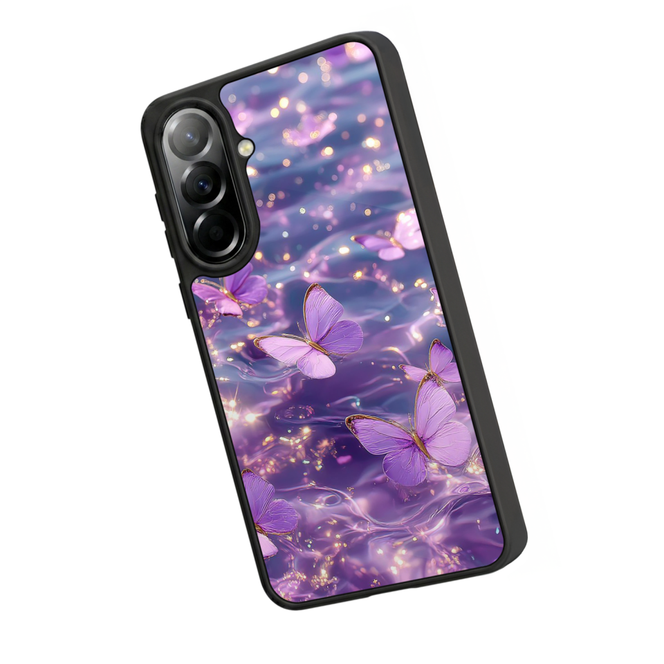 Samsung Galaxy A57 Uyumlu Kelebek Tasarımlı Glossy Premium Kılıf