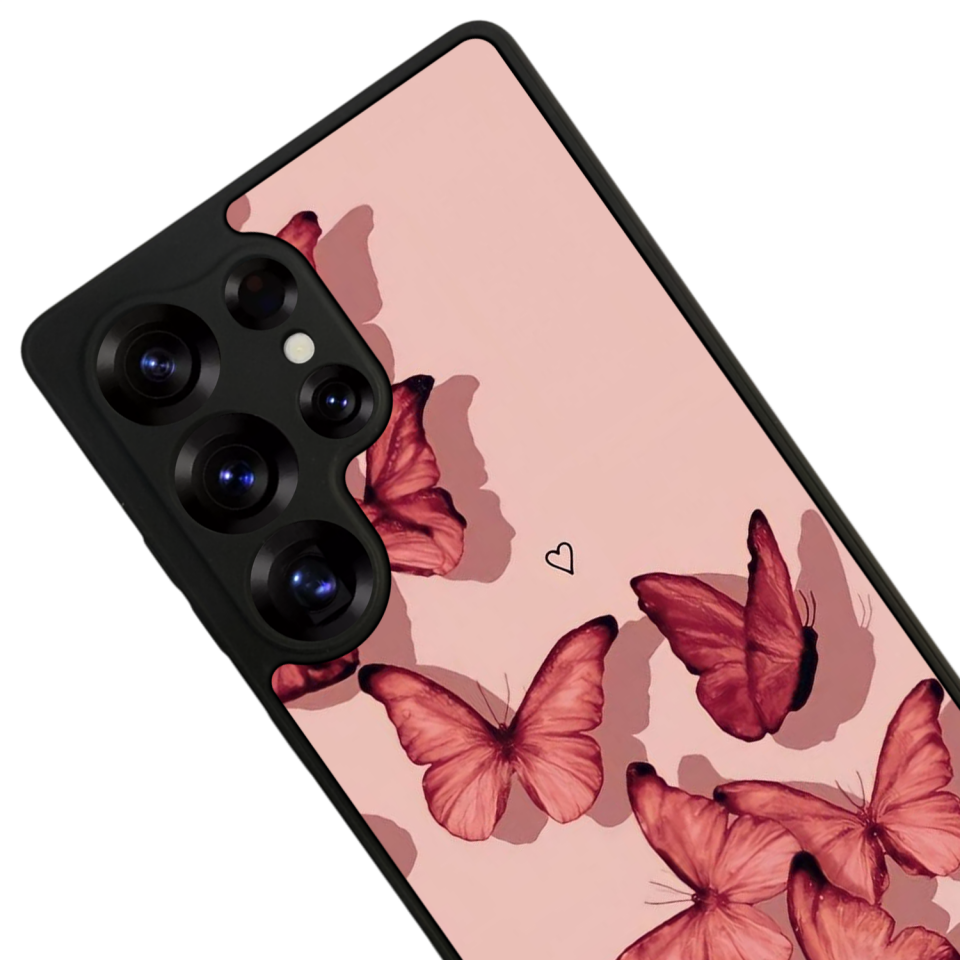 Samsung Galaxy S25 Ultra Uyumlu Kelebek Tasarımlı Glossy Premium Kılıf