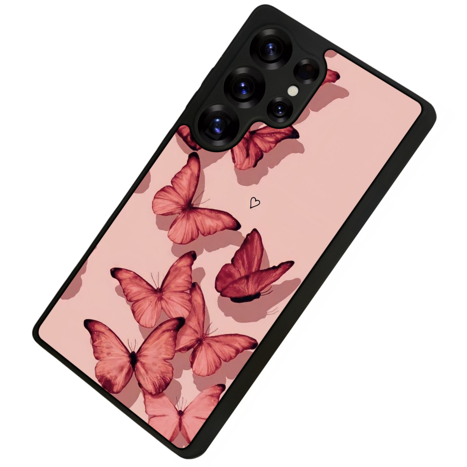 Samsung Galaxy S25 Ultra Uyumlu Kelebek Tasarımlı Glossy Premium Kılıf