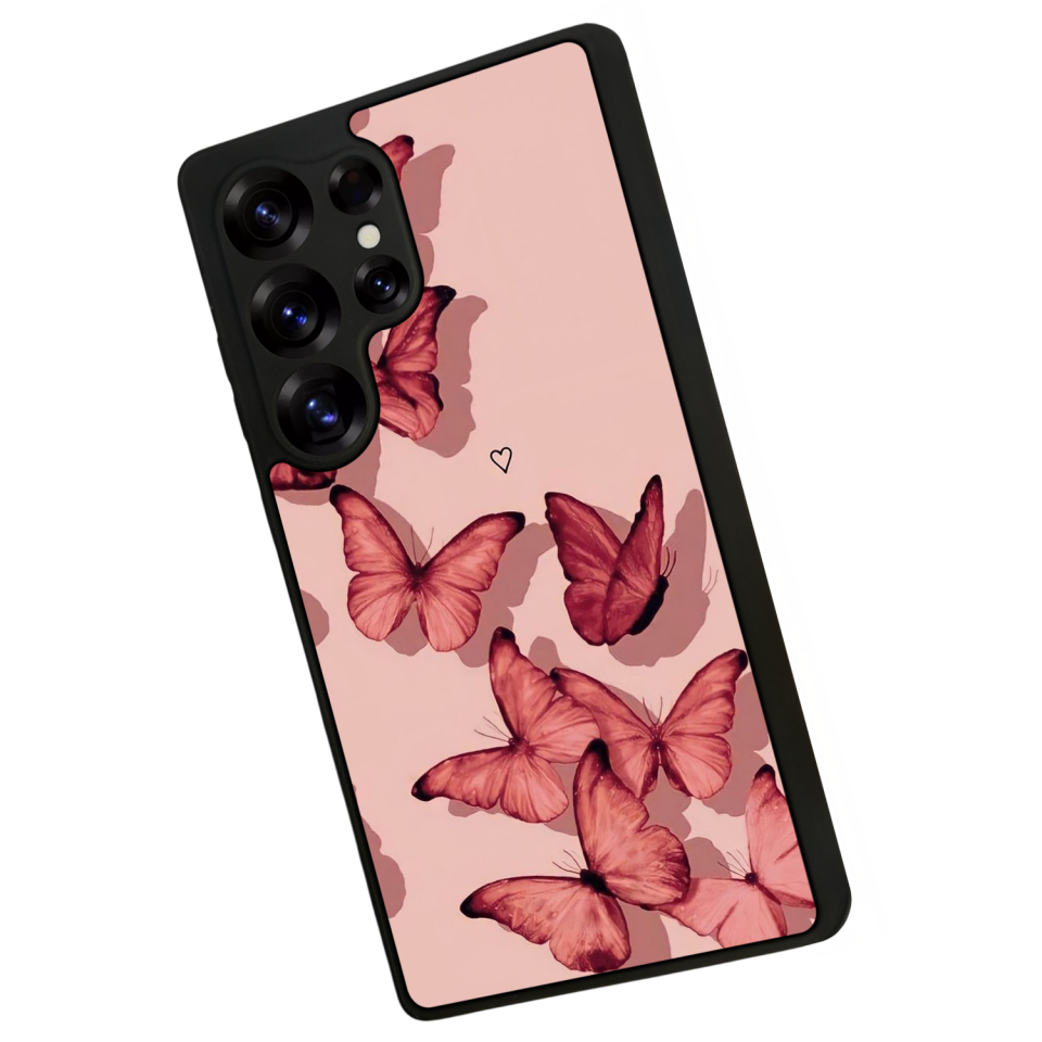 Samsung Galaxy S25 Ultra Uyumlu Kelebek Tasarımlı Glossy Premium Kılıf