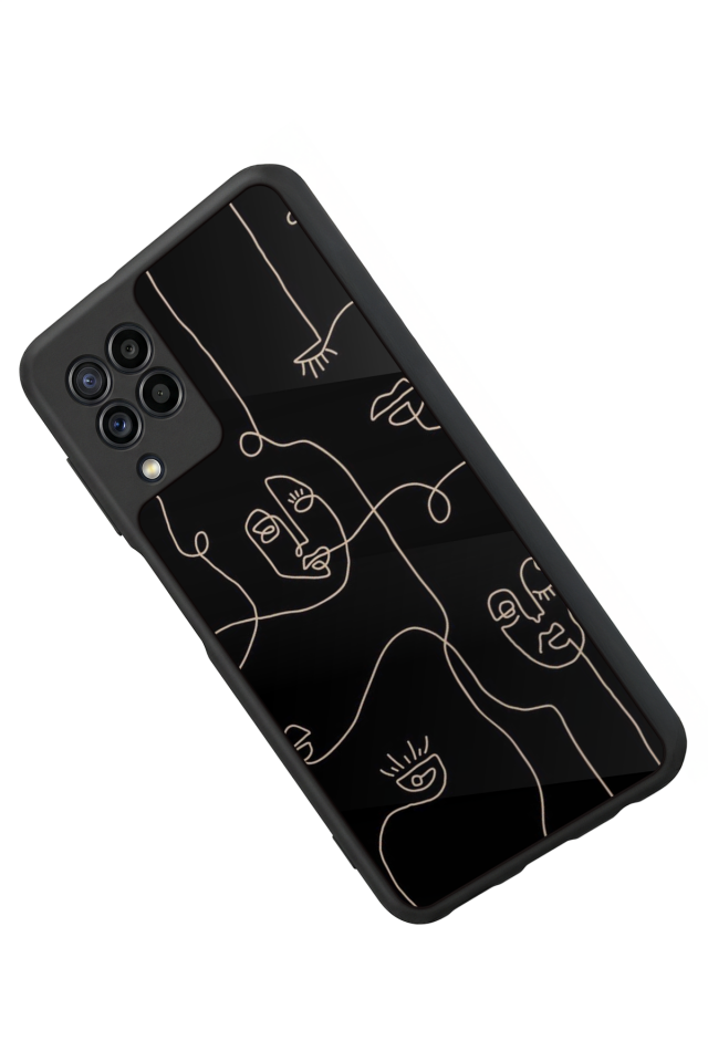 Samsung Galaxy M32 Uyumlu Line Art Tasarımlı Glossy Premium Kılıf