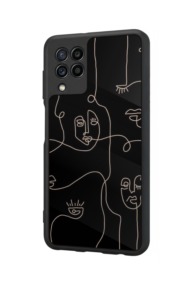 Samsung Galaxy M32 Uyumlu Line Art Tasarımlı Glossy Premium Kılıf