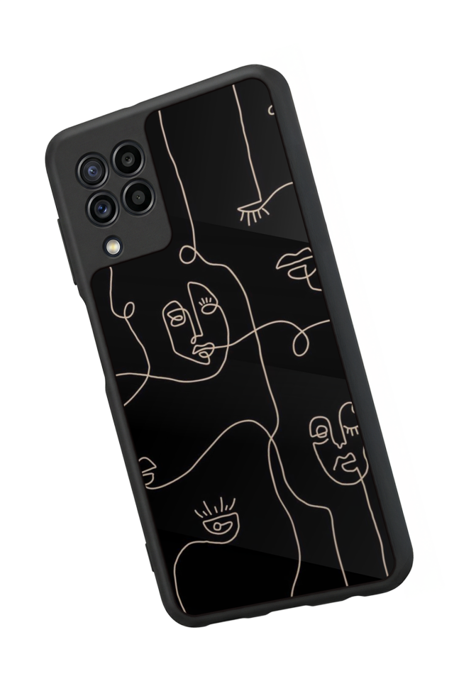 Samsung Galaxy M32 Uyumlu Line Art Tasarımlı Glossy Premium Kılıf