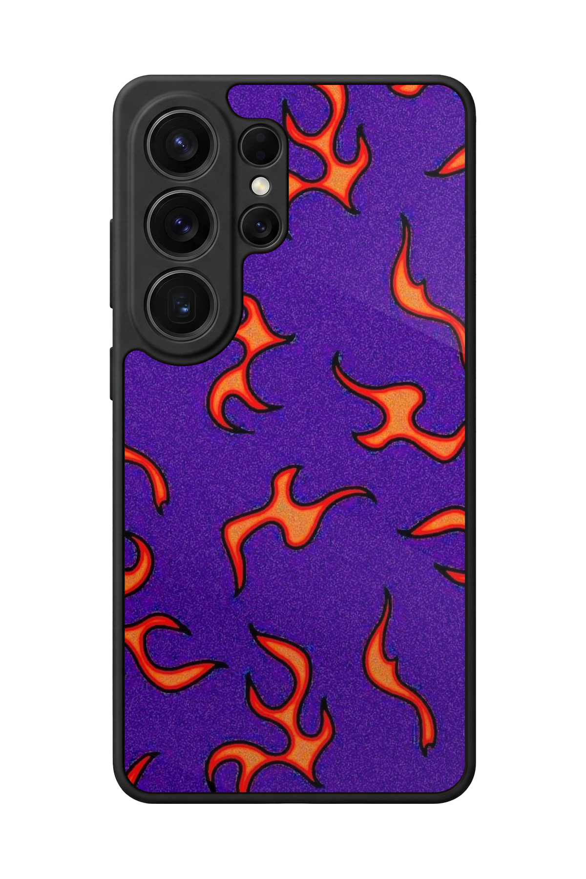 Samsung Galaxy S26 Ultra Uyumlu Retro Flame Patterns Tasarımlı Glossy Premium Kılıf