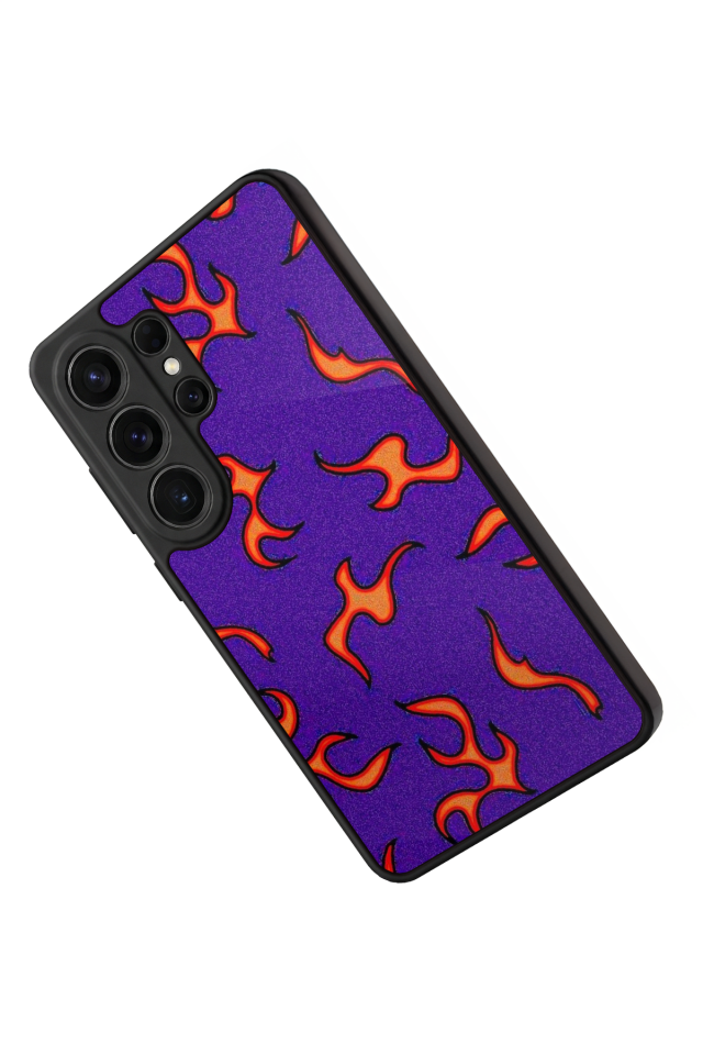 Samsung Galaxy S26 Ultra Uyumlu Retro Flame Patterns Tasarımlı Glossy Premium Kılıf