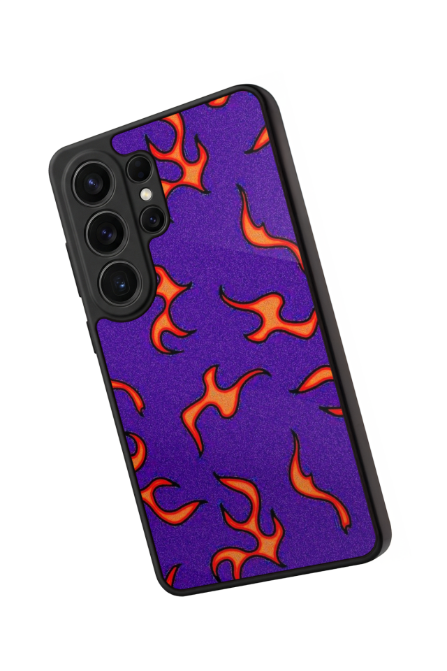 Samsung Galaxy S26 Ultra Uyumlu Retro Flame Patterns Tasarımlı Glossy Premium Kılıf