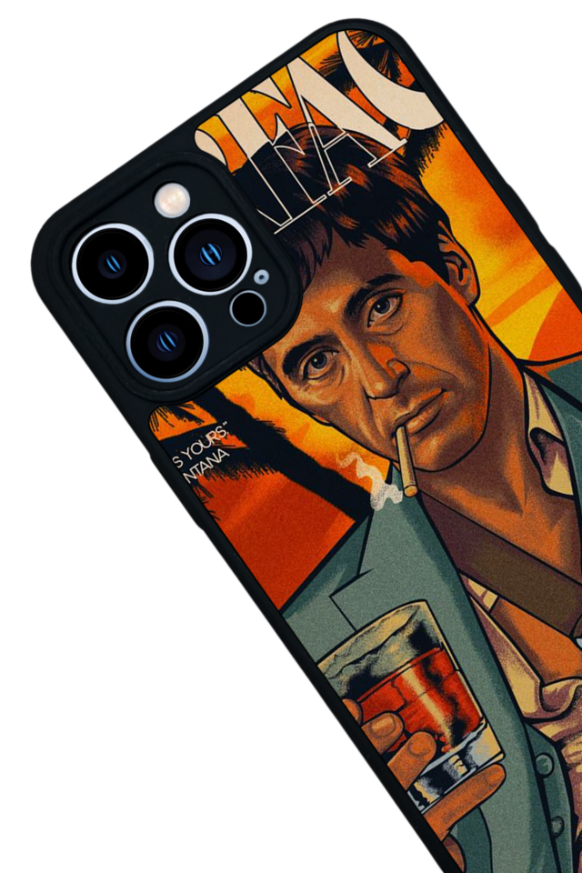 iPhone 13 Pro Max Uyumlu Scarface Tasarımlı Glossy Premium Kılıf