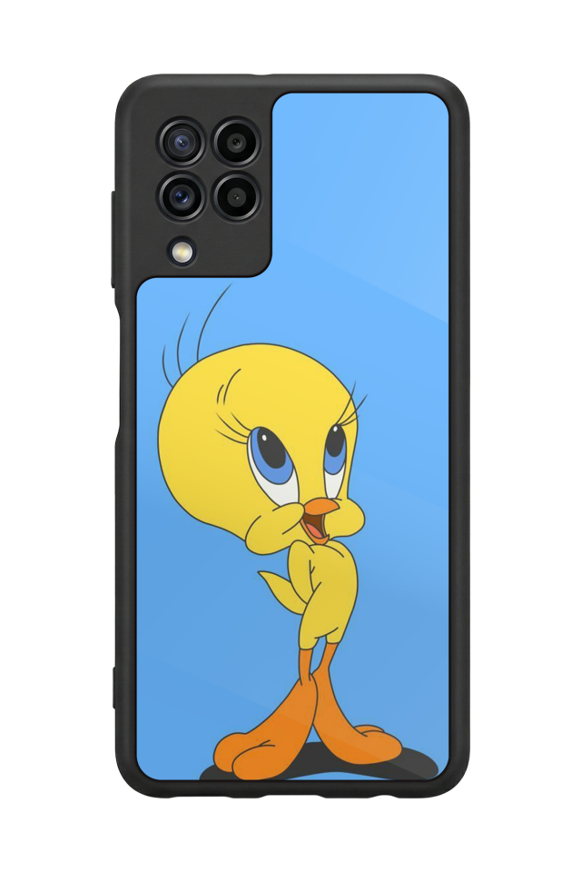 Samsung Galaxy M22 Uyumlu Tweety Tasarımlı Glossy Premium Kılıf