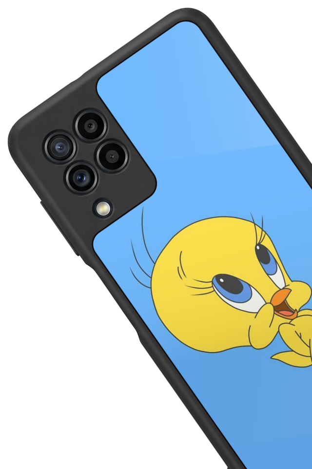 Samsung Galaxy M22 Uyumlu Tweety Tasarımlı Glossy Premium Kılıf
