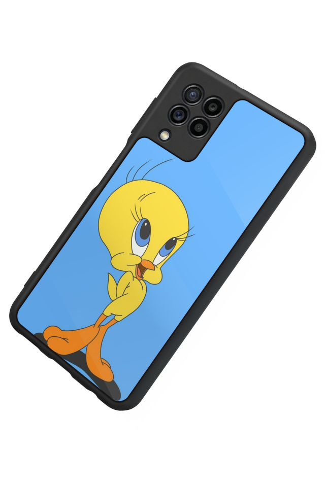 Samsung Galaxy M22 Uyumlu Tweety Tasarımlı Glossy Premium Kılıf