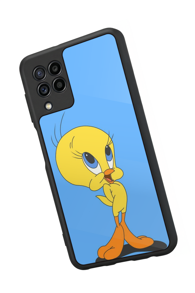 Samsung Galaxy M22 Uyumlu Tweety Tasarımlı Glossy Premium Kılıf