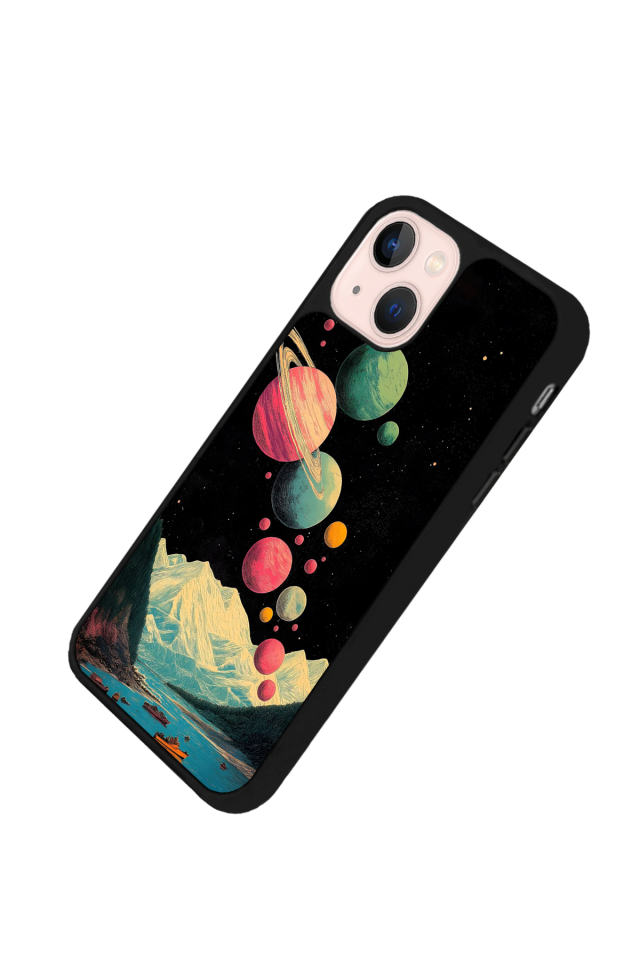 iPhone 13/14 Uyumlu Uzay Tasarımlı Glossy Premium Kılıf