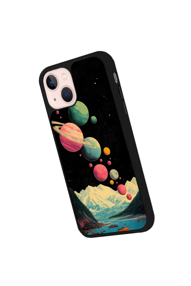 iPhone 13/14 Uyumlu Uzay Tasarımlı Glossy Premium Kılıf