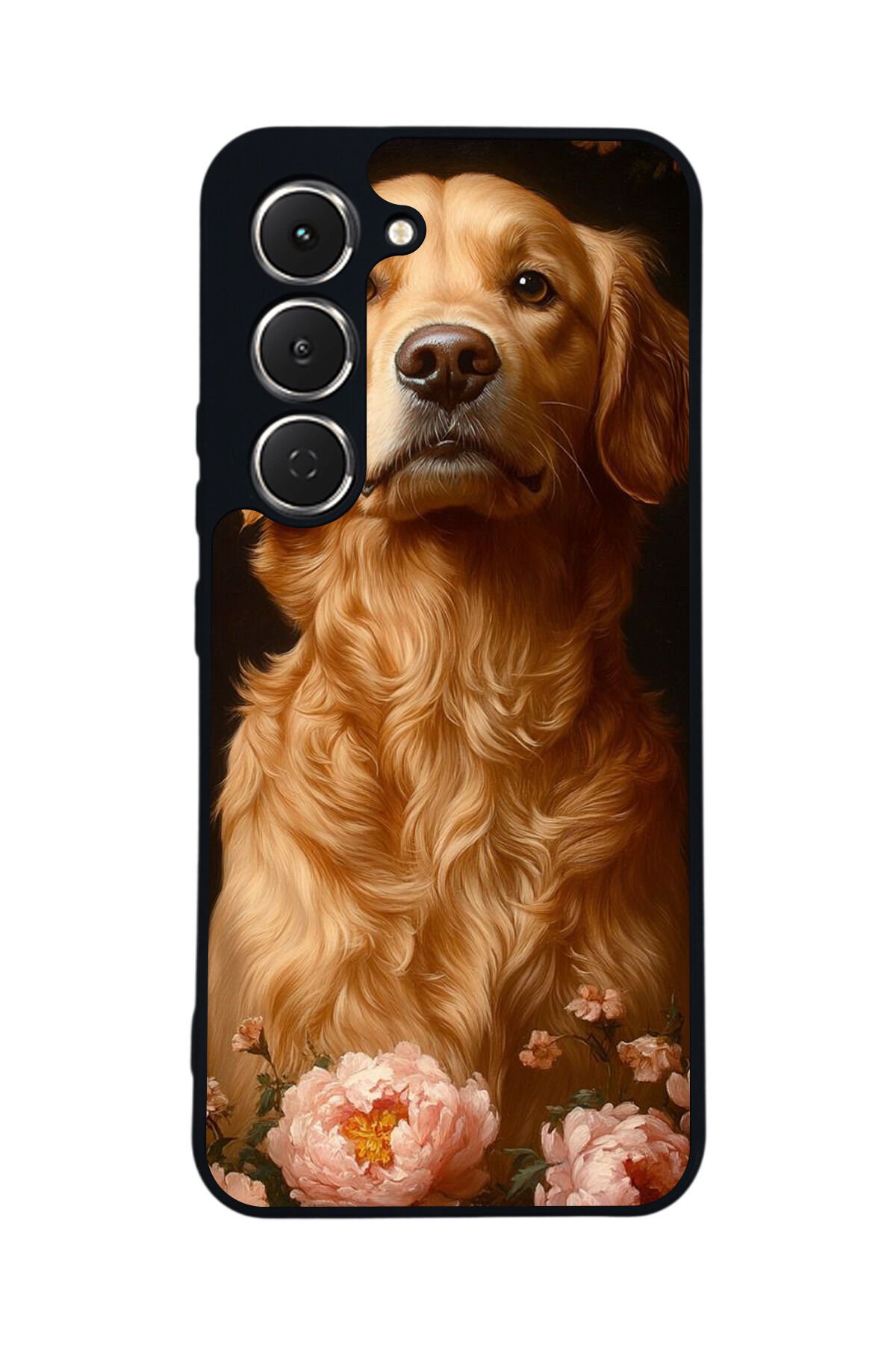 Tecno Spark 40 Pro Uyumlu Golden Kopek Tasarımlı Glossy Premium Kılıf