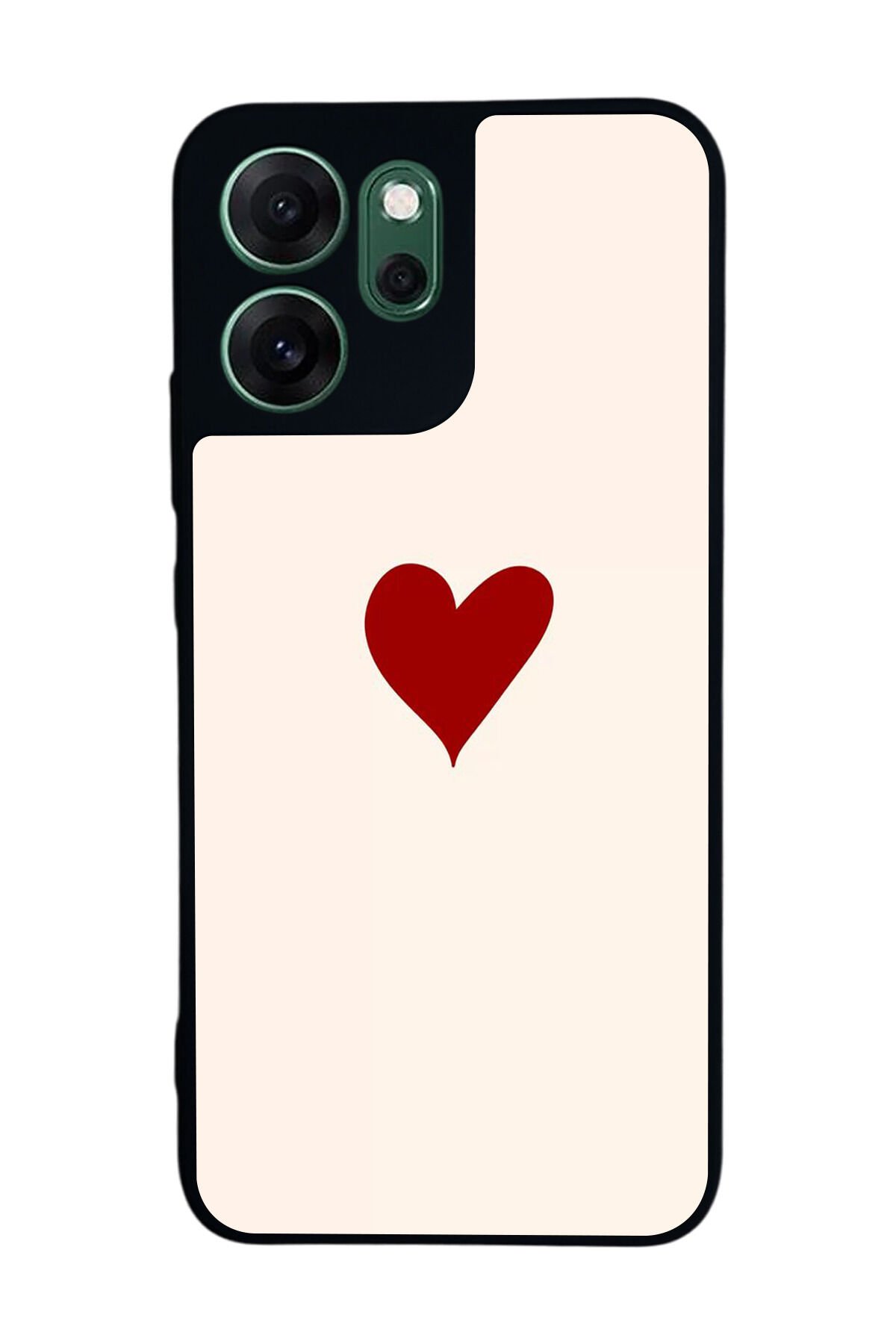 Oppo Reno 14F Uyumlu Kalp Love Tasarımlı Glossy Premium Kılıf