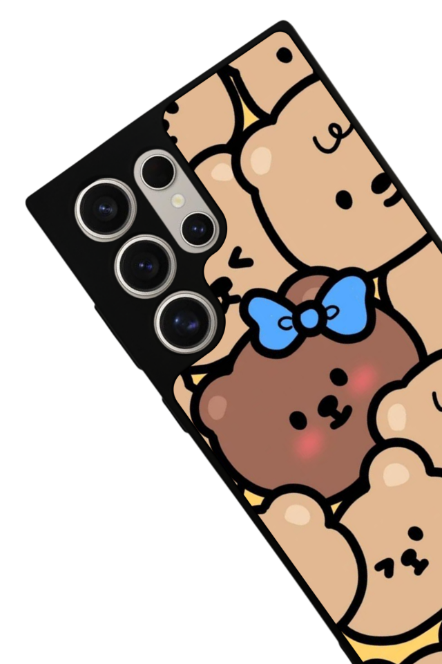 Samsung Galaxy S22 Ultra Uyumlu Ayı Tasarımlı Glossy Premium Kılıf