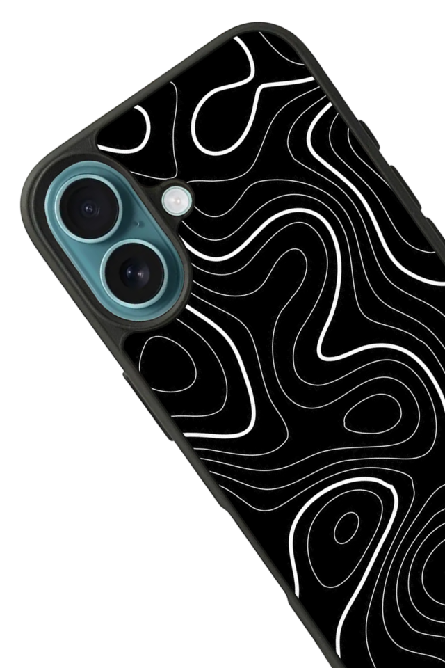 iPhone 16 Plus Uyumlu Çizgi Sanatı Tasarımlı Glossy Premium Kılıf