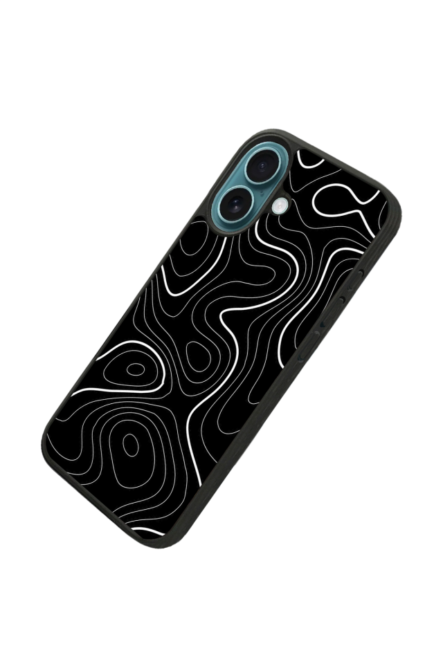 iPhone 16 Plus Uyumlu Çizgi Sanatı Tasarımlı Glossy Premium Kılıf