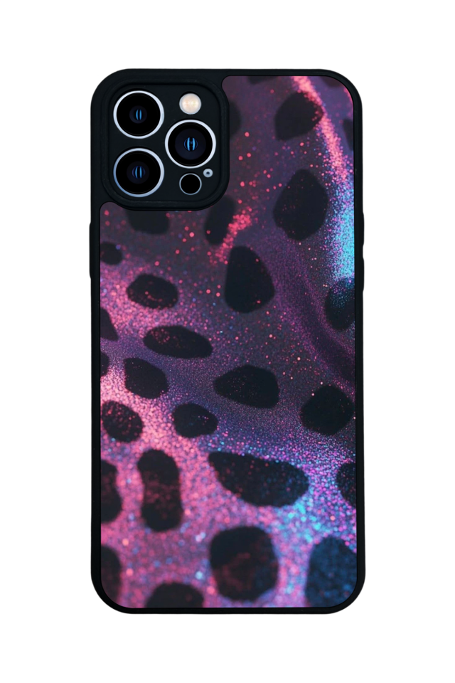 iPhone 13 Pro Max Uyumlu Hologram Leopar Tasarımlı Glossy Premium Kılıf