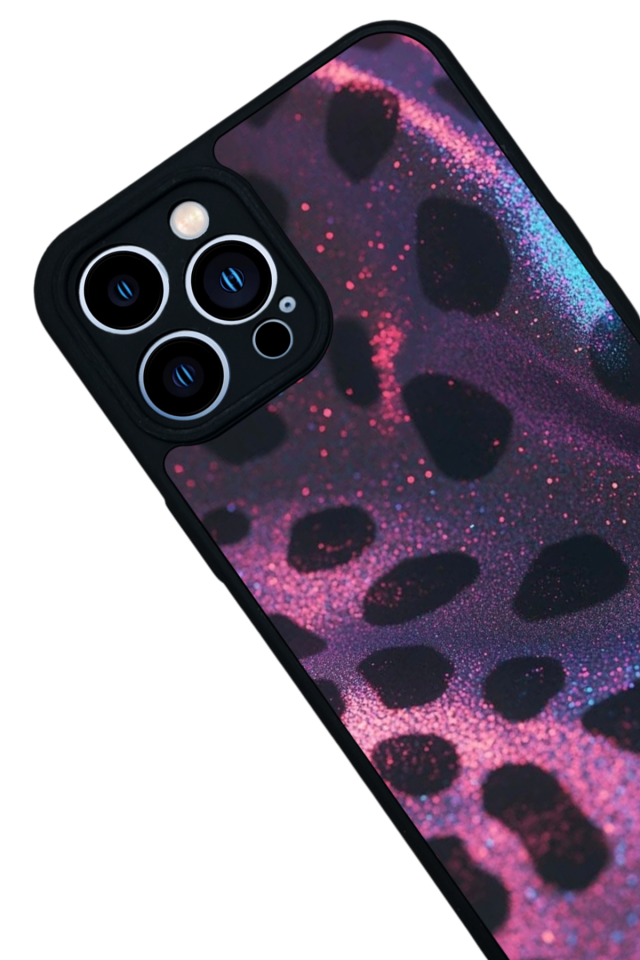 iPhone 13 Pro Max Uyumlu Hologram Leopar Tasarımlı Glossy Premium Kılıf