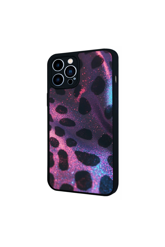 iPhone 13 Pro Max Uyumlu Hologram Leopar Tasarımlı Glossy Premium Kılıf