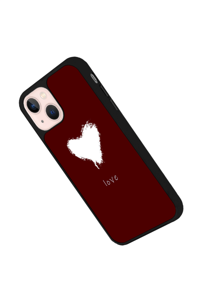 iPhone 15 Plus Uyumlu Kalp Love Tasarımlı Glossy Premium Kılıf