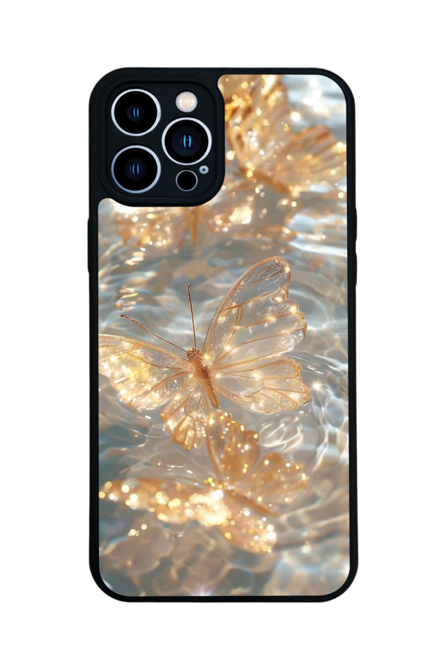 iPhone 12 Pro Max Uyumlu Kelebek Tasarımlı Glossy Premium Kılıf
