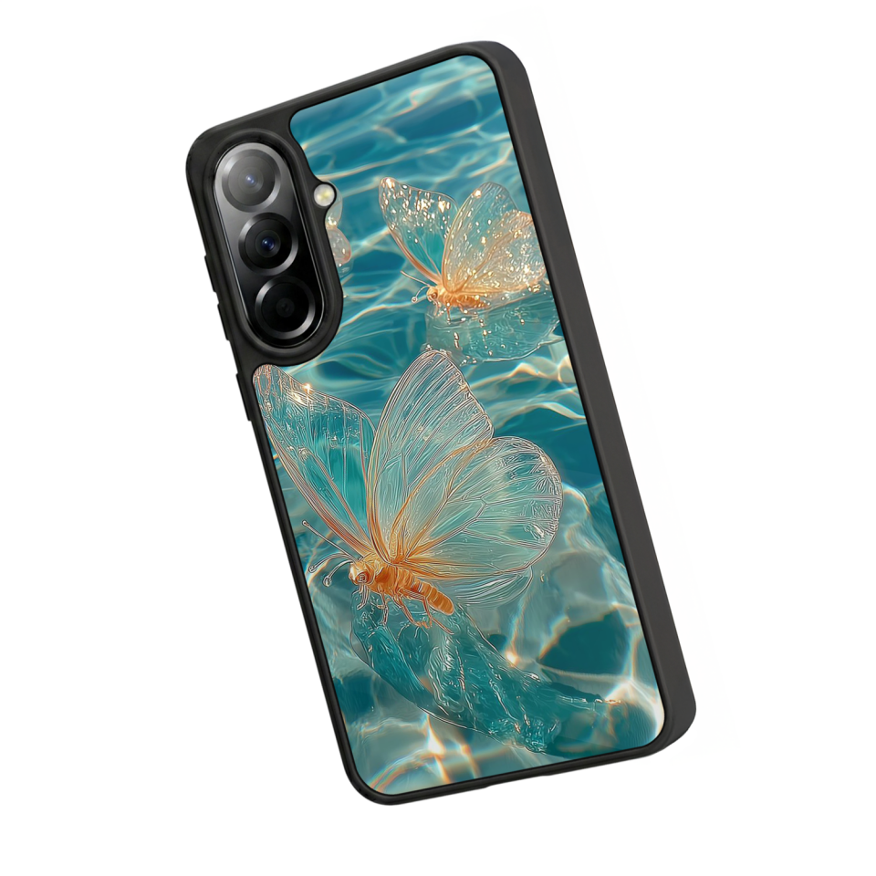 Samsung Galaxy A57 Uyumlu Kelebek Tasarımlı Glossy Premium Kılıf