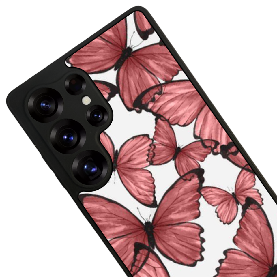 Samsung Galaxy S25 Ultra Uyumlu Kelebek Tasarımlı Glossy Premium Kılıf