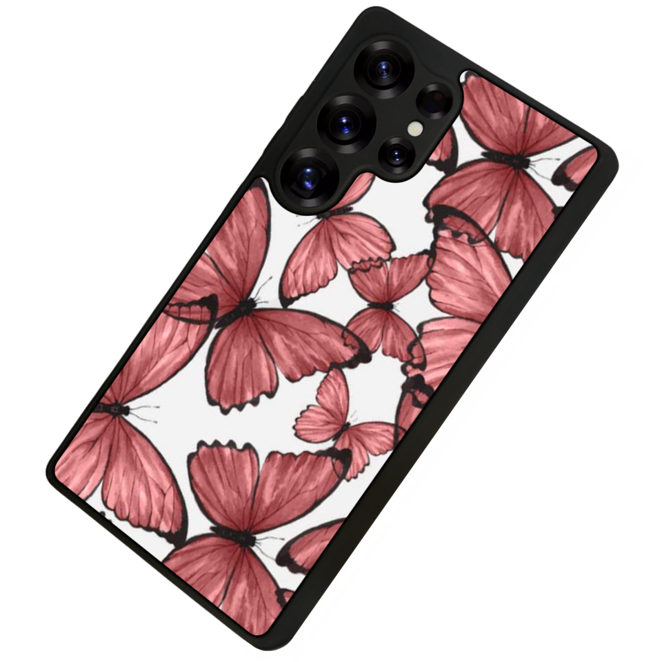 Samsung Galaxy S25 Ultra Uyumlu Kelebek Tasarımlı Glossy Premium Kılıf