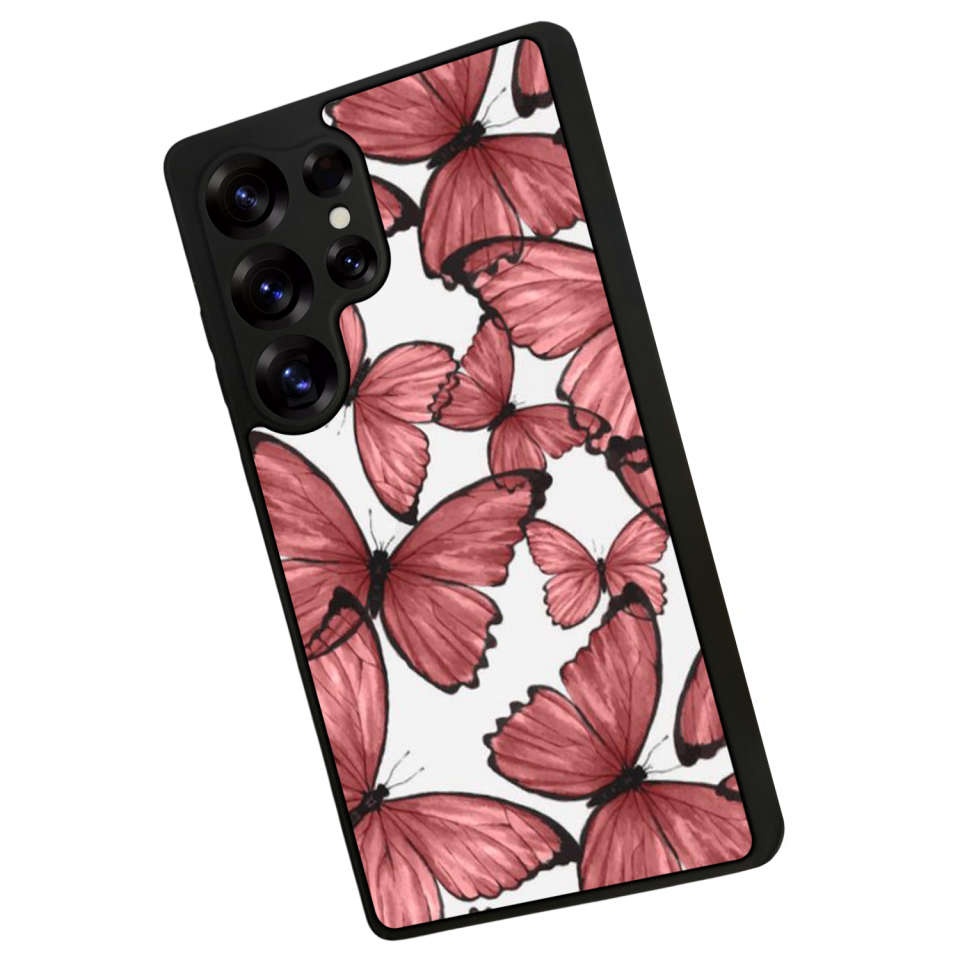 Samsung Galaxy S25 Ultra Uyumlu Kelebek Tasarımlı Glossy Premium Kılıf