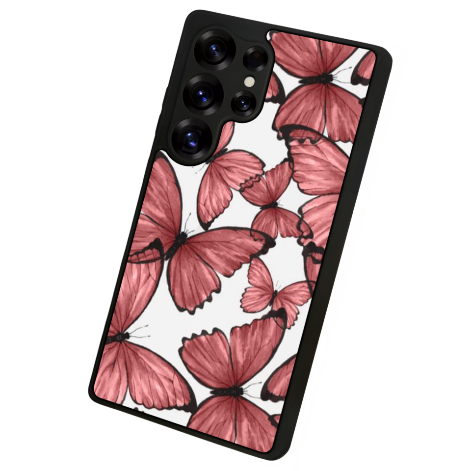 Samsung Galaxy S25 Ultra Uyumlu Kelebek Tasarımlı Glossy Premium Kılıf