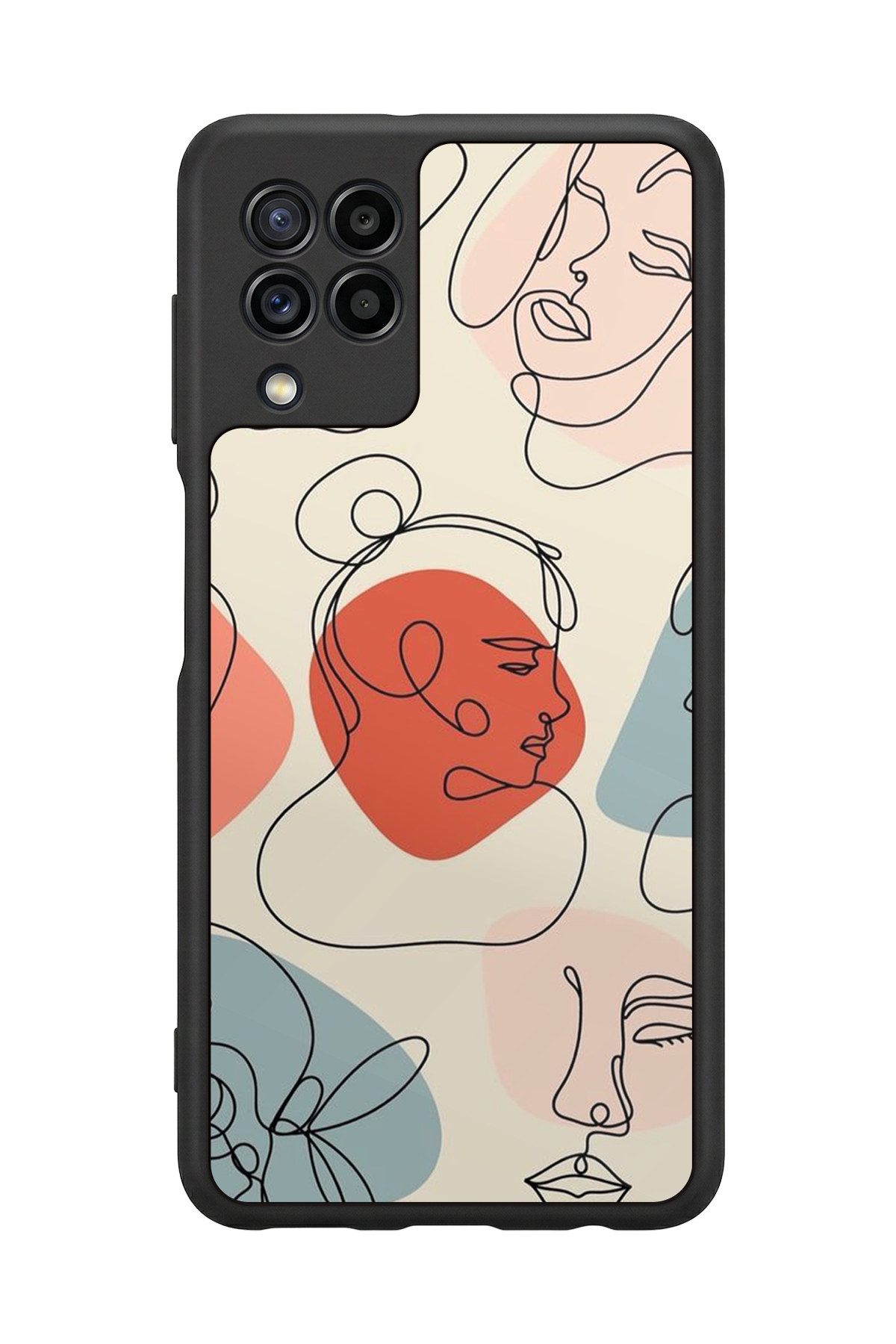 Samsung Galaxy M32 Uyumlu Line Art Tasarımlı Glossy Premium Kılıf
