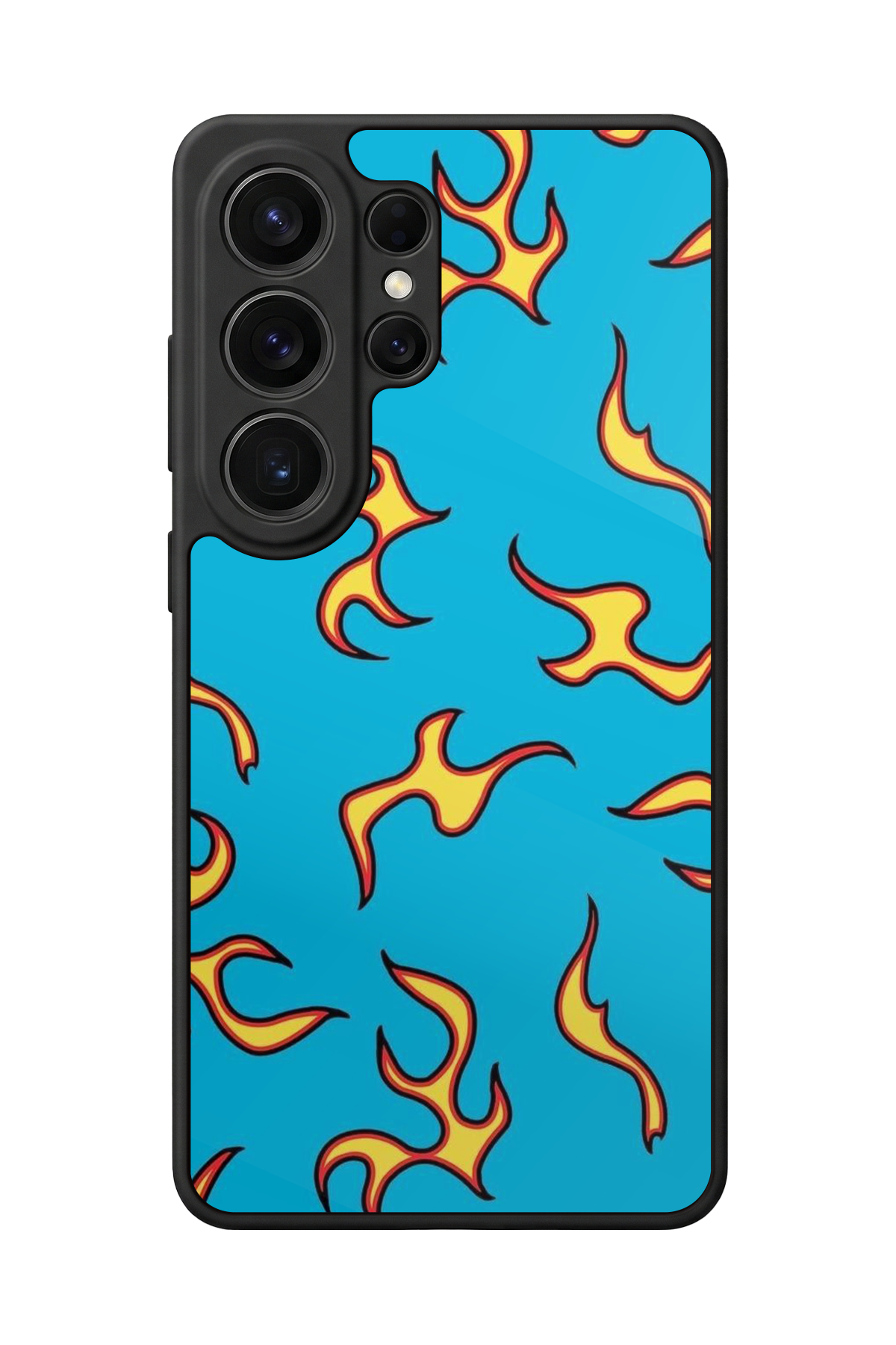 Samsung Galaxy S26 Ultra Uyumlu Retro Flame Patterns Tasarımlı Glossy Premium Kılıf