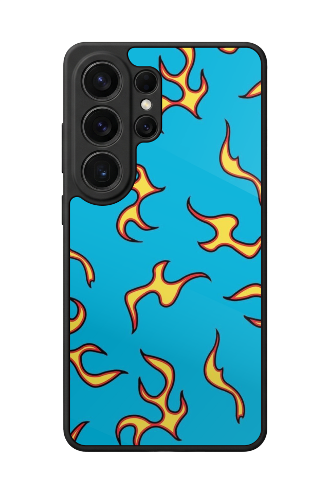 Samsung Galaxy S26 Ultra Uyumlu Retro Flame Patterns Tasarımlı Glossy Premium Kılıf