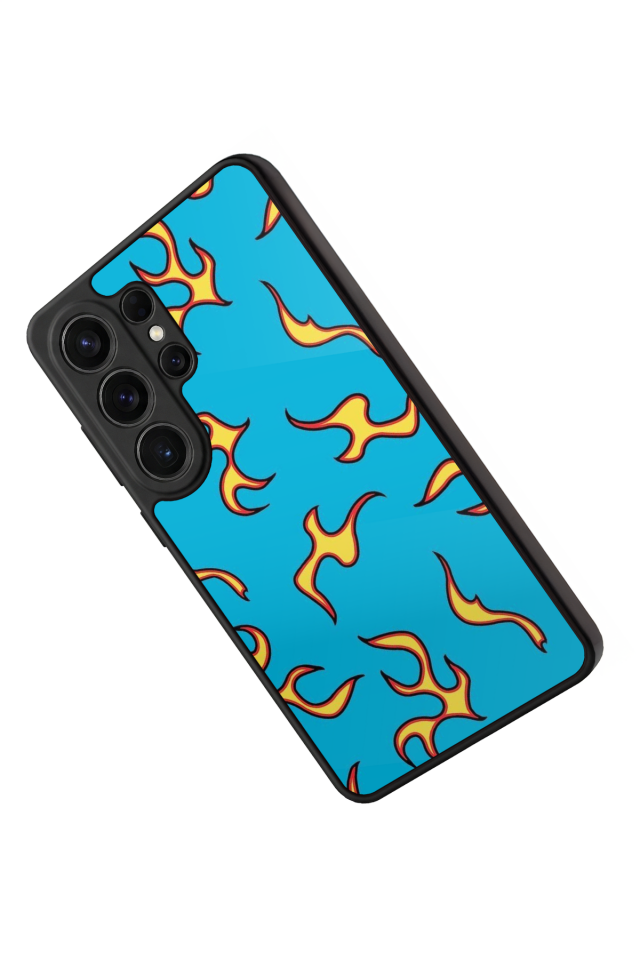 Samsung Galaxy S26 Ultra Uyumlu Retro Flame Patterns Tasarımlı Glossy Premium Kılıf