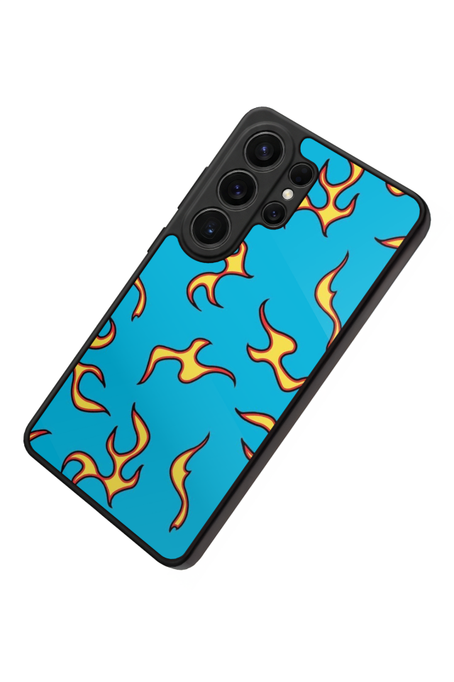 Samsung Galaxy S26 Ultra Uyumlu Retro Flame Patterns Tasarımlı Glossy Premium Kılıf
