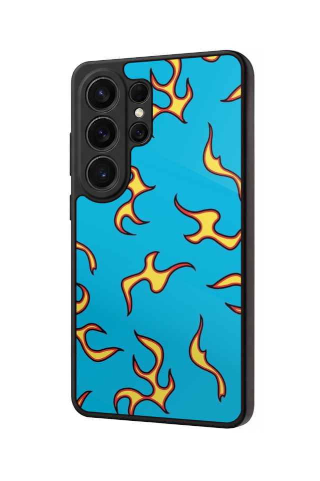 Samsung Galaxy S26 Ultra Uyumlu Retro Flame Patterns Tasarımlı Glossy Premium Kılıf