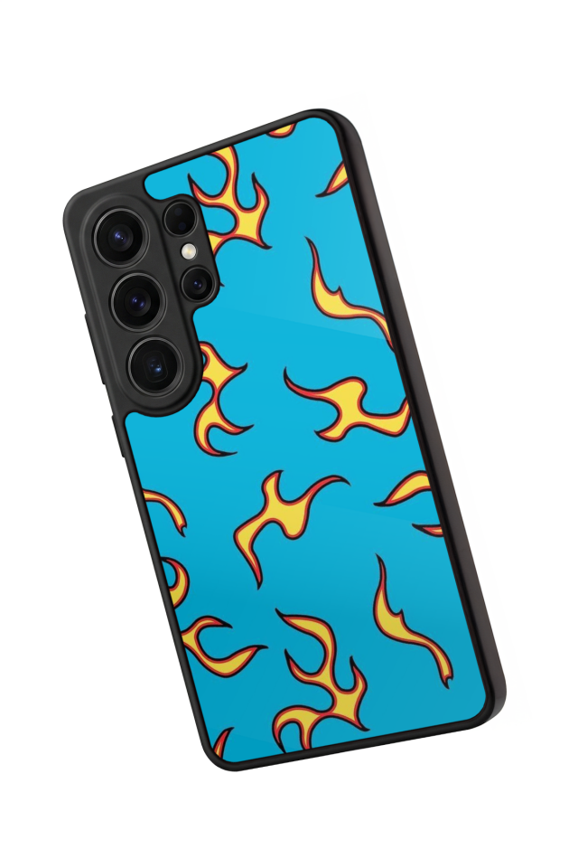 Samsung Galaxy S26 Ultra Uyumlu Retro Flame Patterns Tasarımlı Glossy Premium Kılıf